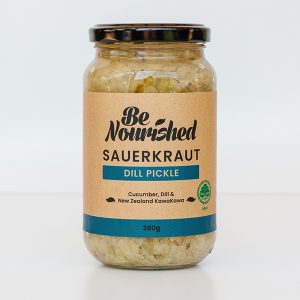 jar of benourished organic Dill pickle Sauerkraut
